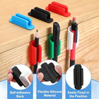 PATIKIL Adhesive Pen Holders, 48 Pack Silicone Flexible, Black - Image 3