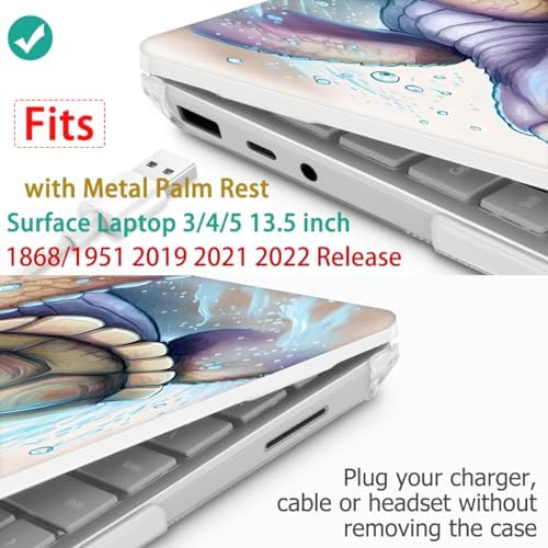 Mektron Case for 13.5" Microsoft Surface Laptop 5/4/3 with Metal Palm Rest Model 1951/1868, 2019/2021/2022 Release Plastic Hard Shell Cover with Screen Protector + Keyboard Cover, Cute Turtle - Image 3
