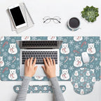 Britimes Keyboard Mouse Pad Set, 4 in 1 Desk Mat Set, Christmas Snowflake - Image 4