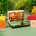 2027 3D Calendar, Paper Carving Sticky Notes, Creative Memo Pad with Light - Image 4