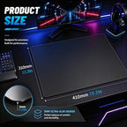 Glass Gaming Mouse Pad, 5.0 Nano Etched Surface, Custom PU Non Slip Base, Esports Level Speed & Precision, Tempered Glass, Waterproof & Durable, 410mm*310mm Multi-Use Sizes (Black) - Image 2
