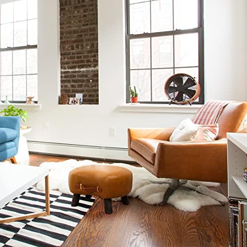 LUE BONA Small Curved Foot Stool with Handle, Whisky Brown Velvet Footstool and Ottomans, Modern Foot Rest with Wooden Legs, Step Stool with Padded Seat for Couch, Living Room - Image 7