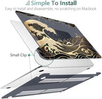 DONGKE Compatible with MacBook Air 13 inch Case 2021 2020 2019 2018 Release A2337 M1 A2179 A1932 with Retina Display Touch ID, Plastic Hard Shell & Keyboard Cover - Golden Wave - Image 4