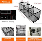 2-Pack Metal Mesh Pencil Holder, Spacious 3-Compartment Desk Organizer for Pens, Makeup Brushes, Utensils, Desktop Storage for Home, Office, School, Kitchen, 10.43x3.35x4.04 Inch, Black - Image 3