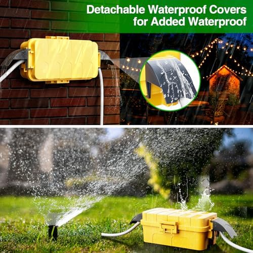 Flemoon Small Outdoor Electrical Box, IP55 Waterproof Extension Cord Cover - Image 3
