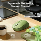 Wireless Keyboard Mouse Combo, Green, Round Keycaps, Magnetic Wrist Rest - Image 6