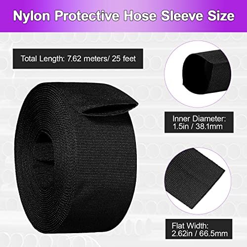 1.5" ID Nylon Protective Hose Sleeve, Nylon Protective Sleeve Nylon Protective Sheath Nylon Cable Cover for Welding Torch Hydraulic Hose, 25' Length, Black - Image 2