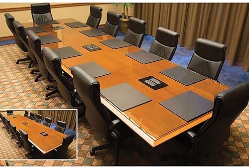 Dacasso Classic Black Leather 17" x 14" Luxury Conference Table Pad - Leather Desk Blotter for Writing - Boardroom Organization & Executive Desk Décor - Image 5