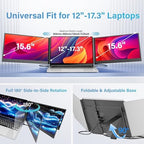 15.6" Laptop Screen Extender New Upgraded Ultra-Thin & Light, Triple Portable Monitor 1080P FHD IPS, USB-C/HDMI Plug & Play for 13-17.3" Laptop, Travel Monitor Extender for Windows/Mac/Chrome - Image 6