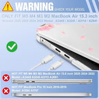 May Chen for MacBook Air 15 inch Case M5 M4 M3 M2 2026 2024-2023, Model A3448 A3241 A3114 A2941, Closes Seamlessly Hard Shell Laptop Cover with Keyboard Cover, Cherry Blossom - Image 2