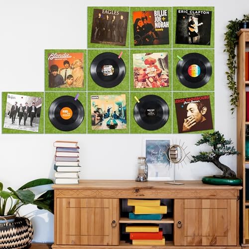 AKTOP Cork Bulletin Board 12x12, 1/2" Thick Felt Cork Board Tiles 12 Pack, Small Square Pin Board for Wall, Self Adhesive Corkboards with 120 Push Pin Wood Clips for School, Home & Office, Green - Image 2