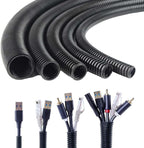 200 Feet 3/8" 9mm Split Wire Loom Conduit Polyethylene Tubing Black Color Sleeve Tube - Image 2