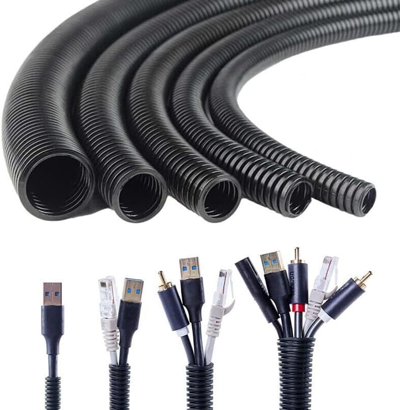 200 Feet 3/8" 9mm Split Wire Loom Conduit Polyethylene Tubing Black Color Sleeve Tube - Image 2