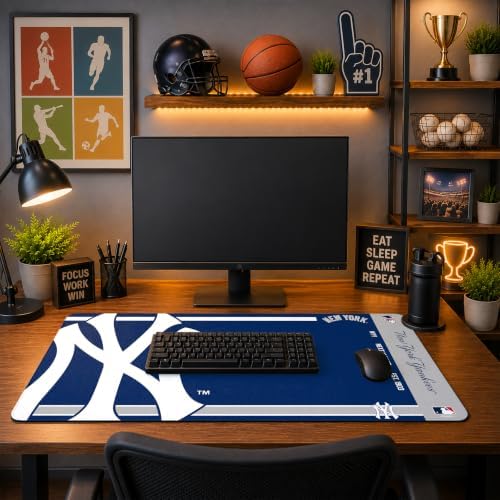 SOAR MLB Official Established Primary Logo Wordmark Home Office Desk Pad Mouse Pad Mat 35" x 16" (New York Yankees, New York Yankees) - Image 3