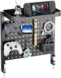 ARES WING Desk Clamp On Pegboard with 16 inches Organizer Shelf, Black by ARESWING