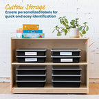 ECR4Kids Letter Size Plastic Tray Organizer with Lids, Small, Storage Bins, Black, 10-Piece - Image 5