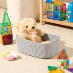 MiniArk Small Storage Baskets for Organizing | Closet Organizer Bins | Shelf Toy Basket | Woven Rope Baskets | Cube Decorative Box | Shallow Basket | 11.5x7.5x4.7” | 4 Packs Mixed Grey - Image 4