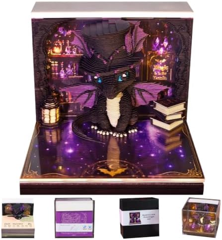 2027 3D Paper Carving Desk Calendar With LED Light by Divtada