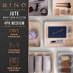 BINO - Woven Plastic Basket, Medium (Natural), 4-Pack, The Jute Collection, Home Organization, Space-Saving Storage, Stylish Design, Jute Basket - Image 2