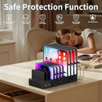 60W Charging Station for Multiple Devices, 10-Port USB Fast Charger - Image 3