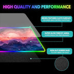 AIMSA Extra Large RGB Gaming Mouse Pad with 14 Light Modes, Extended LED Mouse Pad, Anti-Slip Rubber Base, Computer Keyboard Mousepad Mat, Abstract Purple Marble - Image 3