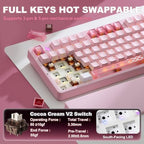 YUNZII AL98 PRO Aluminum Wireless Mechanical Keyboard(Pink,Cocoa Cream V2) - Image 4