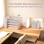 AUPSEN Rose Gold Desk Organizers and Accessories, 5-Tier Desktop Paper File Organizer with Removable File Holder, Desk Accessories & Workspace Organization for Home Office Supplies (Rose Gold) - Image 2
