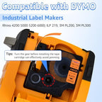 USUPERINK 4 Pack Compatible for Dymo 18434 Black on Orange 9mm 3/8'' x 5.5m 18' Permanent Vinyl Label Tape Work with Rhino Pro 1000 3000 4200 5000 5200 6000 3M PL100 PL150 Industrial Label Makers - Image 3