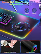 Mouse Pad with 15W Wireless Charging, RGB Gaming Desk Mat, 31.5"x11.8" - Image 4