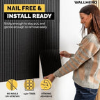 WALLHERO Large Bulletin Board, Tack Board, 59"x36" | 15 Pack | Wall Pin Board, Cork Board Alternative for Walls, Tablero de Corcho para Pared, Cord Board for Wall (Black Slats) - Image 2