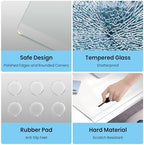 Tempered Glass Desk Pad with Beveled Edge, 32" x 20" Clear Office Desk Pad for Keyboard and Computer Monitor, Glass Desk Mat for Desktop Dry Erase - Image 4