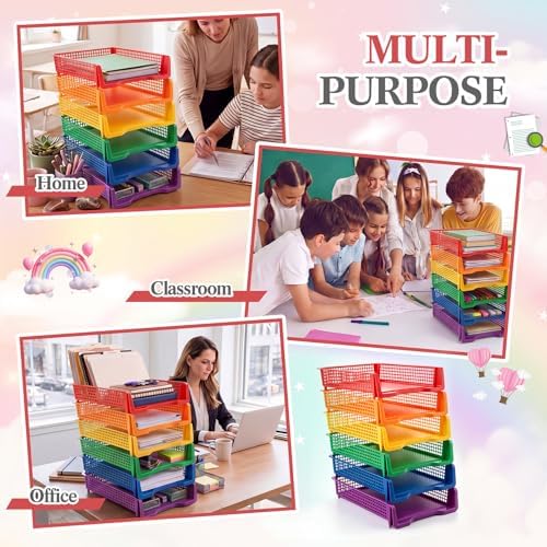 Geetery Turn in Trays Classroom, Rainbow Color, Set of 12 - Image 5