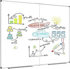 XBoard Magnetic Whiteboard 48 x 48 Inch, Foldable Dry Erase White Board with Aluminium Frame & Marker Tray 4' x 4', Wall Mounted Folding Message Presentation Board - Image 4