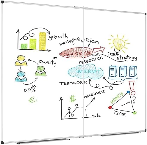XBoard Magnetic Whiteboard 48 x 48 Inch, Foldable Dry Erase White Board with Aluminium Frame & Marker Tray 4' x 4', Wall Mounted Folding Message Presentation Board - Image 4