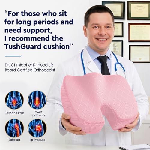 TushGuard Seat Cushion, Memory Foam Office Chair Cushion - Pink, XXX-Large - Image 5