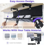 Ascrono Original Under Desk Cable Management Tray, Black, 53.9" - Image 3