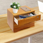 Wooden Desk Organizer with Lockable Drawers, 3-Tier Countertop Storage Cabinet File Cabinet Jewelry Organizer Home Office Supplies Organization Unit (Wood Yellow-1 Lock) - Image 4