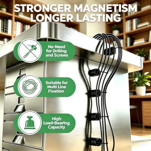 30 Pcs zbab1 Magnetic Zip Tie Mount Base, 45LBS Strong Magnetic Wire Holder & Cable Clips,Magnetic cable management for cars, offices, homes, and boats Diameter 32mm - Image 2