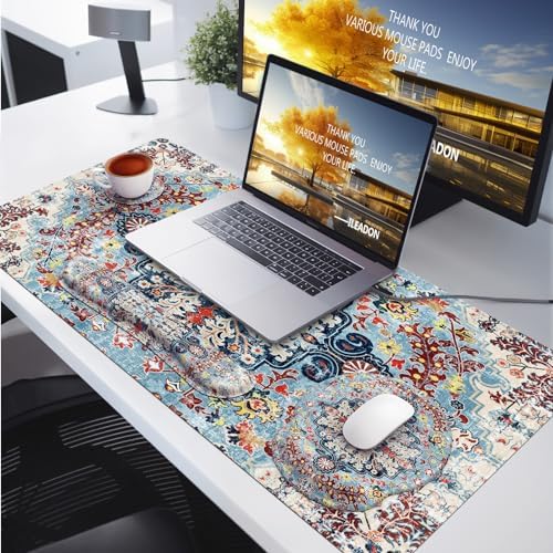 iLeadon Ergonomic Mouse Pad with Wrist Rest, 4in1 Desk Mat Set - Image 7