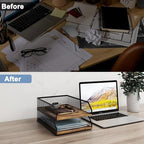 Natwind 2-Tier Stackable Metal Mesh Paper Organizer with Sliding Tray,Retro - Image 7
