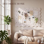 Oat Color 36 x 24 Inch Scalloped Felt Bulletin Board, Primrose - Image 5