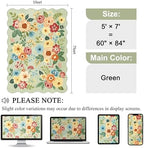 DUKINO 5x7 Area Rugs for Bedroom, Floral Washable Rug Non Slip, Green - Image 2
