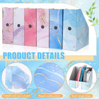 PerKoop 12 Pcs Decorative Magazine File Holders Foldable, Marble - Image 3