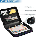 3-Ring Zipper Binder with Shoulder Strap Zip-Up Expanding File Folder Organizer Storage Fireproof Accordion Trapper Keeper Home School Office Three Butterfly (Three Butterfly) - Image 4