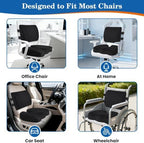 Back&Seat Cushion, Chair Cushions, Lumbar Back Support Pillow, Black/Large - Image 6