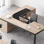 MAIDERN (40”+ 40”) x 13” L Shaped Corner Desk Mat, Cork & Leather Dual Sided Desk Pad for Gaming Computer Office Home (Black) … - Image 5