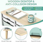TOOLF 12 Drawers Storage Cabinet with Wooden Top and Plastic Bins,Green - Image 4