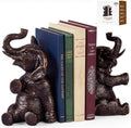 Elephant Bookends - Heavy Duty Bookends for Shelves Decorative - Gold Elephant Decor and Resin Animal Bookend - Heavy Book Ends for Kids - Vintage Unique Decorative Book Ends - 4 x 4 x 7 Inches by Unknown