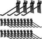 HARFINGTON 60pcs Slat Wall Hooks 10" Length Metal Pegboard Panel Display Wall Hanging Hook and Hanger for Garage, Retail, Shop, Supermarket, Black by HARFINGTON