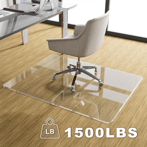 MESAILUP Beveled Edge Office Chair Mat for Carpet or Hardwood Floor 42" x 42" Clear Chair Mats for a Smooth Glide and Easy Roll On/Off, Heavy Duty and Non-Slip Pad Floor Ultimate Desk Chair Mat - Image 4